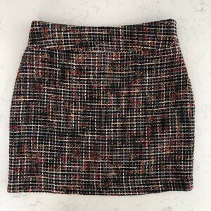 The Limited Colorful Lined Polyester Blend Tweed Mini Skirt Multi Sz 6